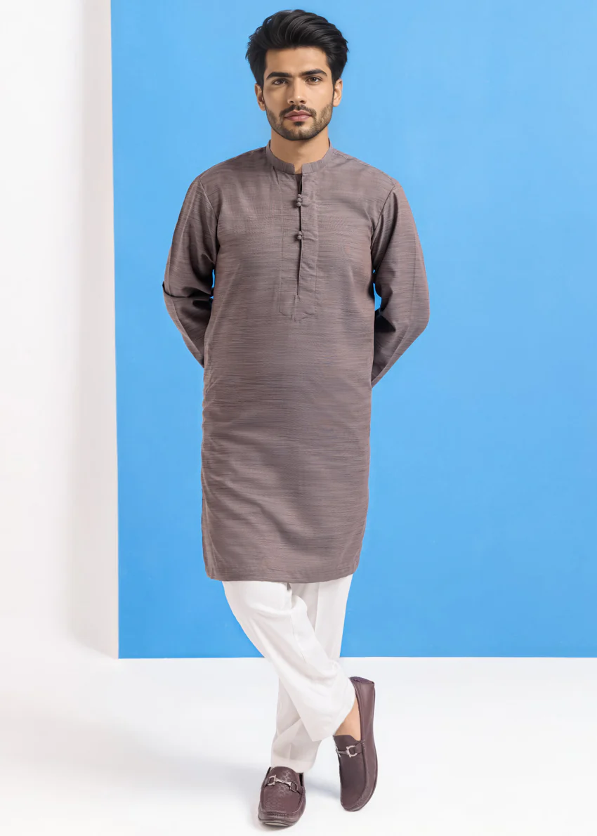 Grey-Blended-Kurta - (M25KUS1007) - Image 3