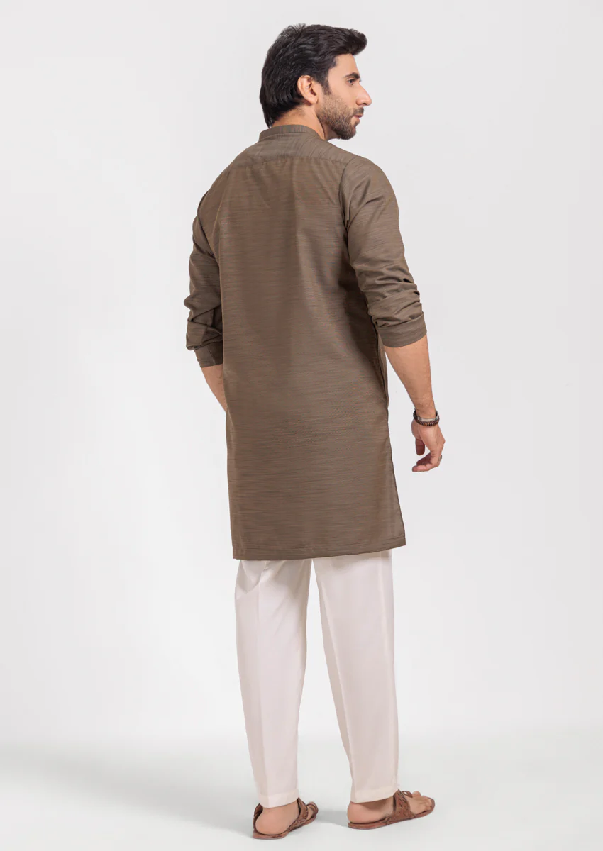 Olive-Blended-Kurta - (M25KUS1008) - Image 2