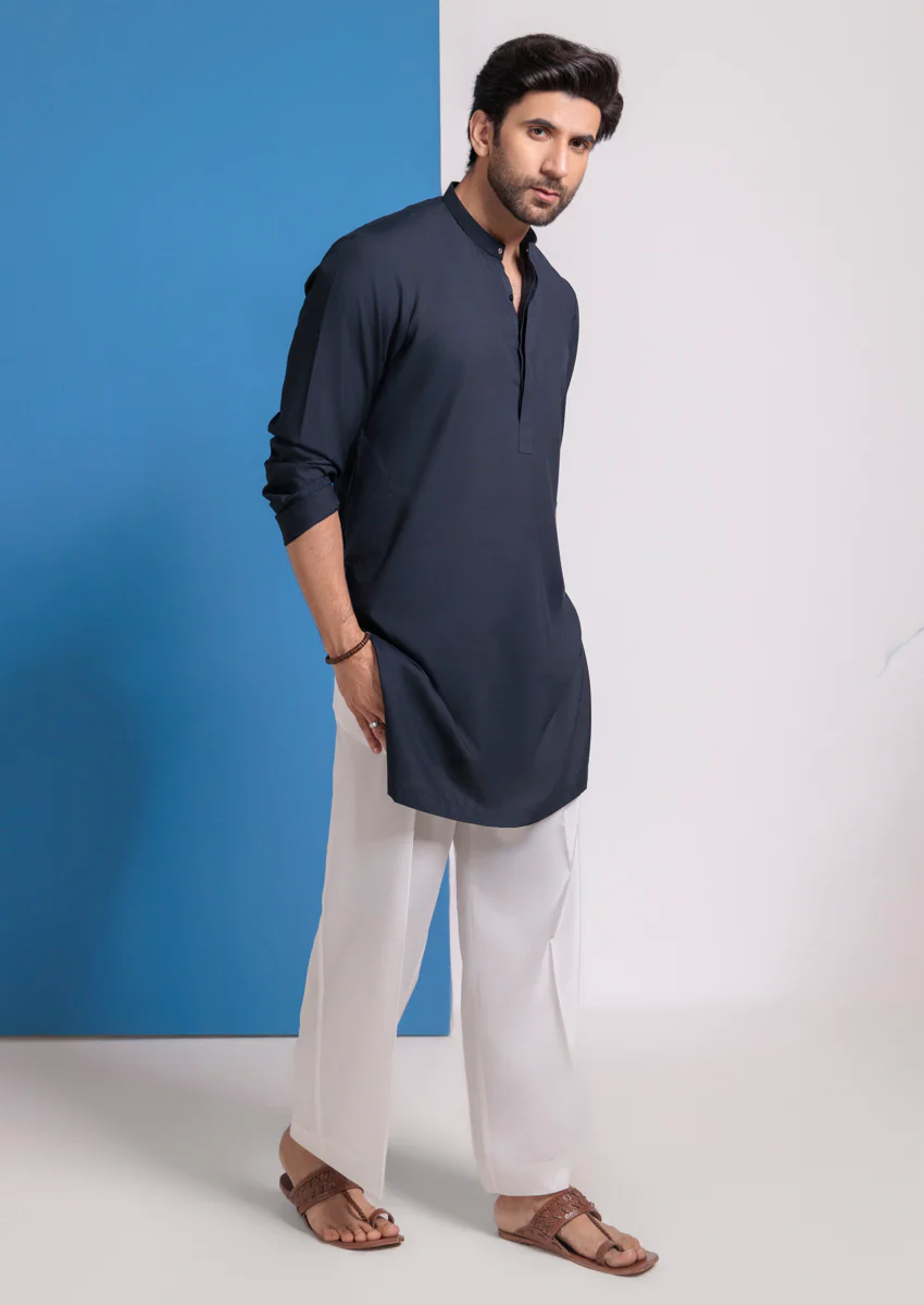 D-Navy-Blended-Kurta - (M25KUS1009) - Image 5