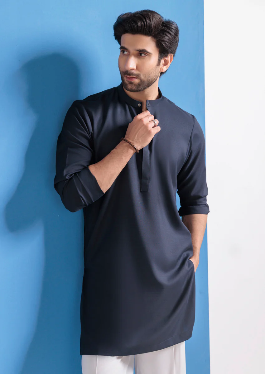 D-Navy-Blended-Kurta - (M25KUS1009) - Image 7