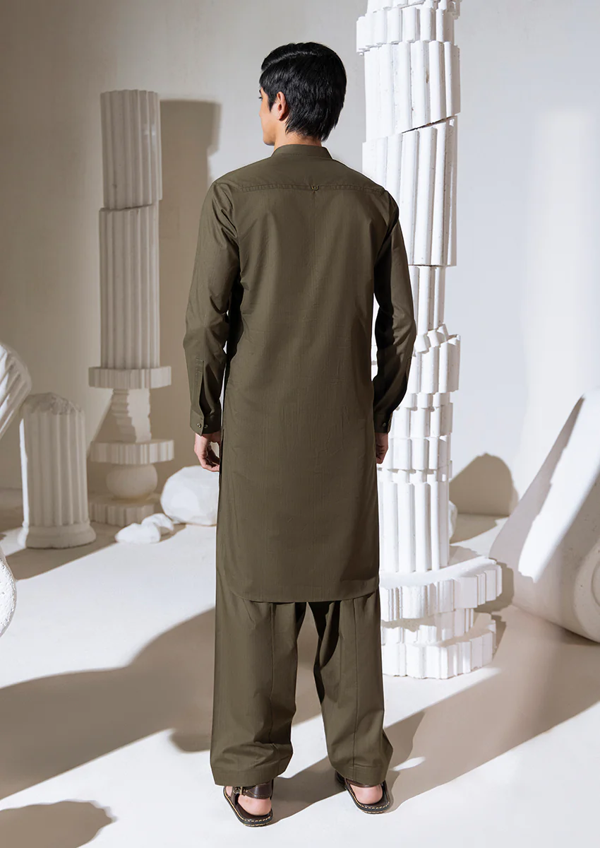 O-Green-Blended-Shalwar Suit - (M25SSE2036) - Image 2