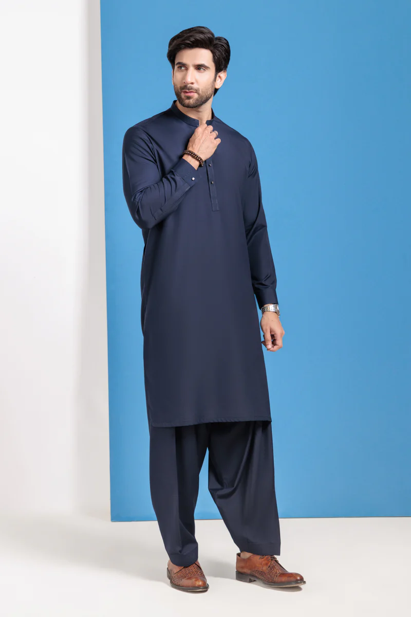 Navy-Blended-Shalwar Suit - (M25SSE2038) - Image 3