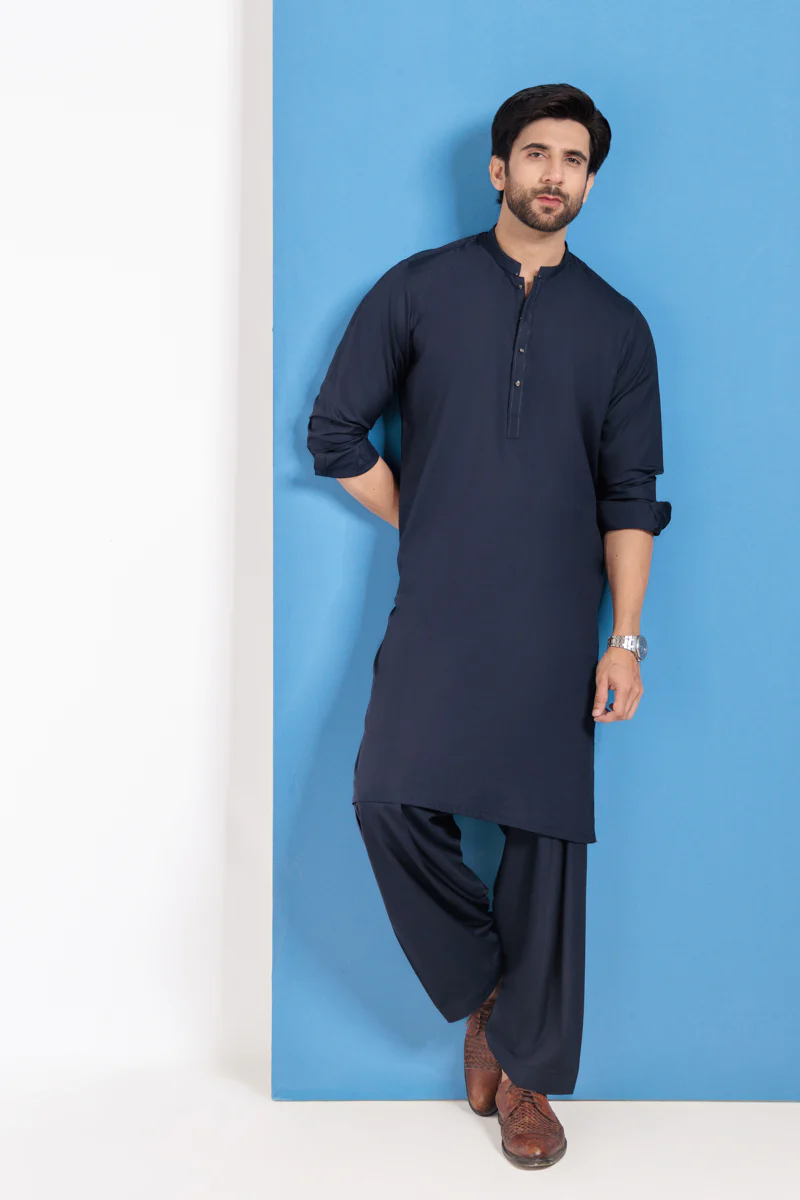Navy-Blended-Shalwar Suit - (M25SSE2038) - Image 4