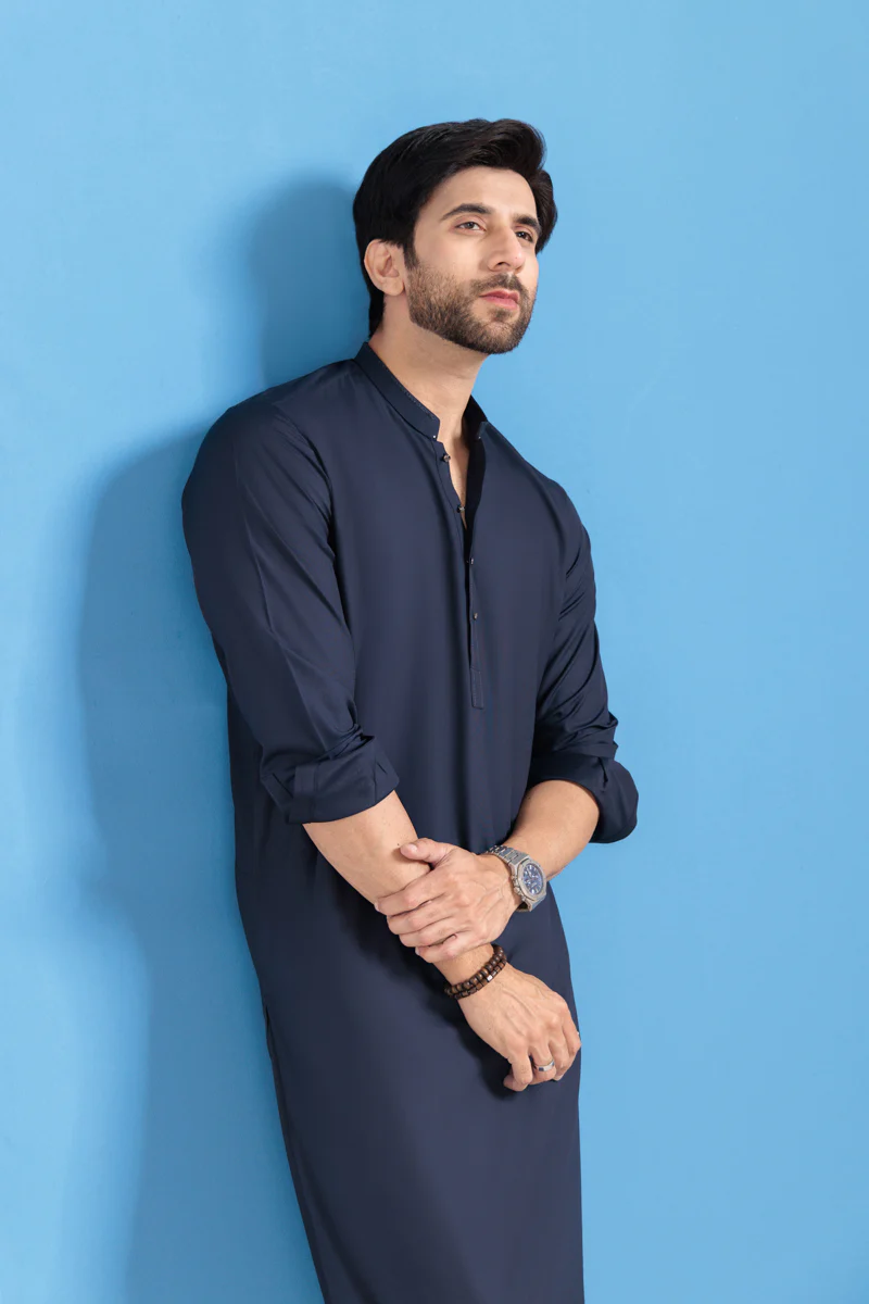 Navy-Blended-Shalwar Suit - (M25SSE2038) - Image 5
