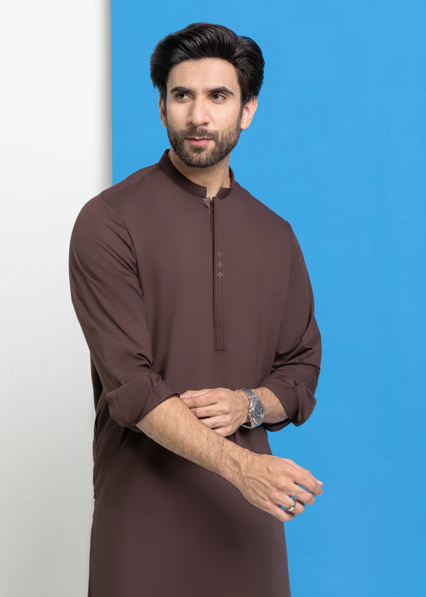 D-Brown-Blended-Shalwar Suit - (M25SSE2044) - Image 11