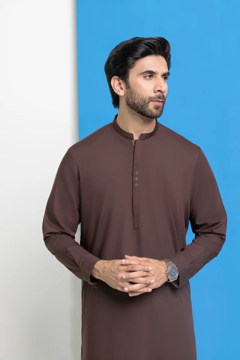 D-Brown-Blended-Shalwar Suit - (M25SSE2044) - Image 5