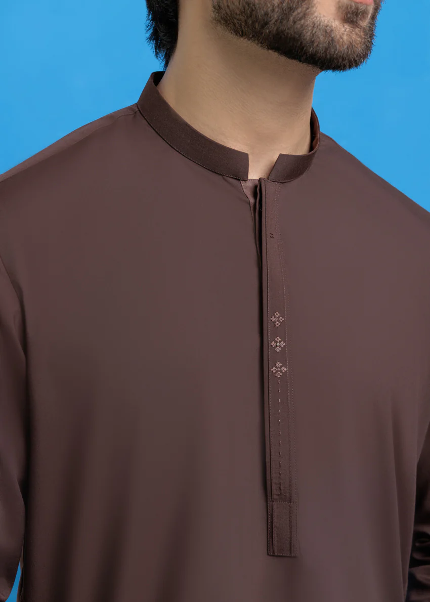 D-Brown-Blended-Shalwar Suit - (M25SSE2044) - Image 6