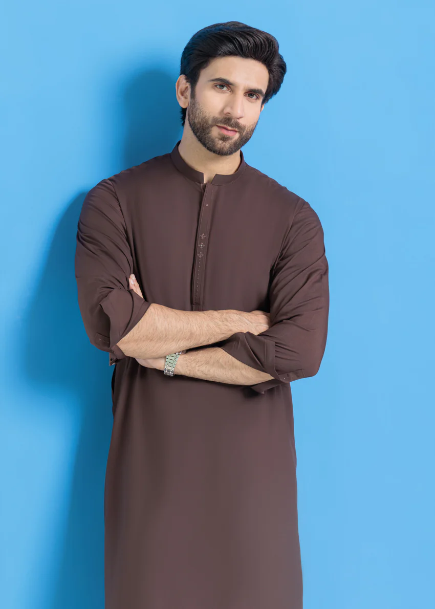 D-Brown-Blended-Shalwar Suit - (M25SSE2044) - Image 9