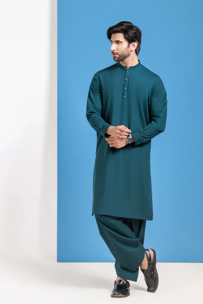 Green-Blended-Shalwar Suit - (M25SSE2045) - Image 3