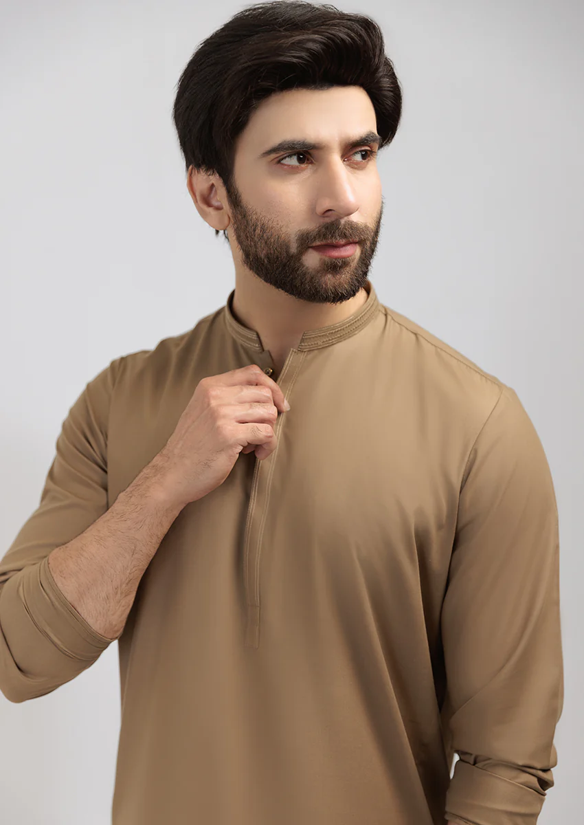 Olive-Blended-Shalwar Suit - (M25SSE2056) - Image 5