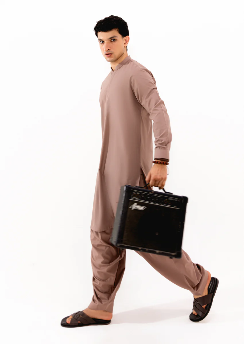 L-Brown-Blended-Shalwar Suit - (M25SSE2057) - Image 3