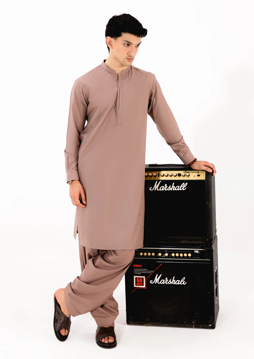L-Brown-Blended-Shalwar Suit - (M25SSE2057) - Image 6
