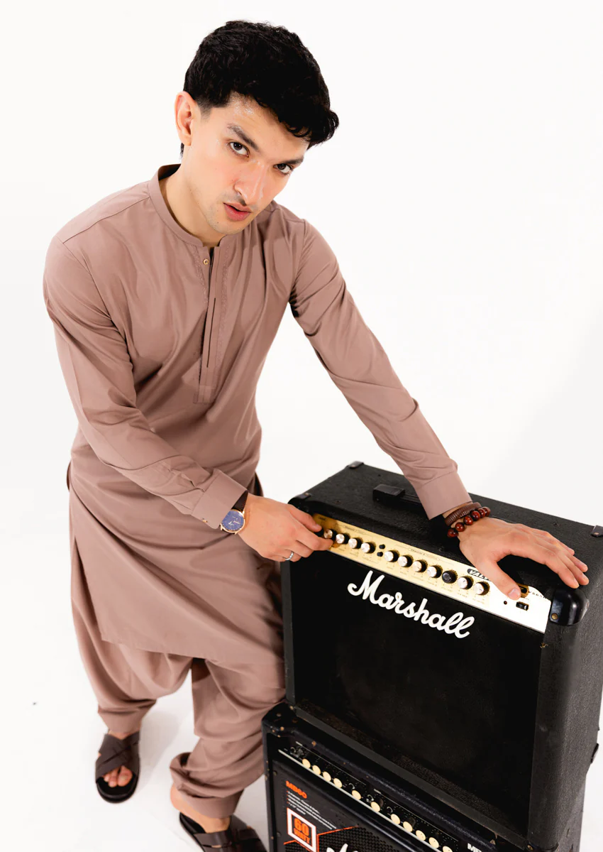 L-Brown-Blended-Shalwar Suit - (M25SSE2057) - Image 7