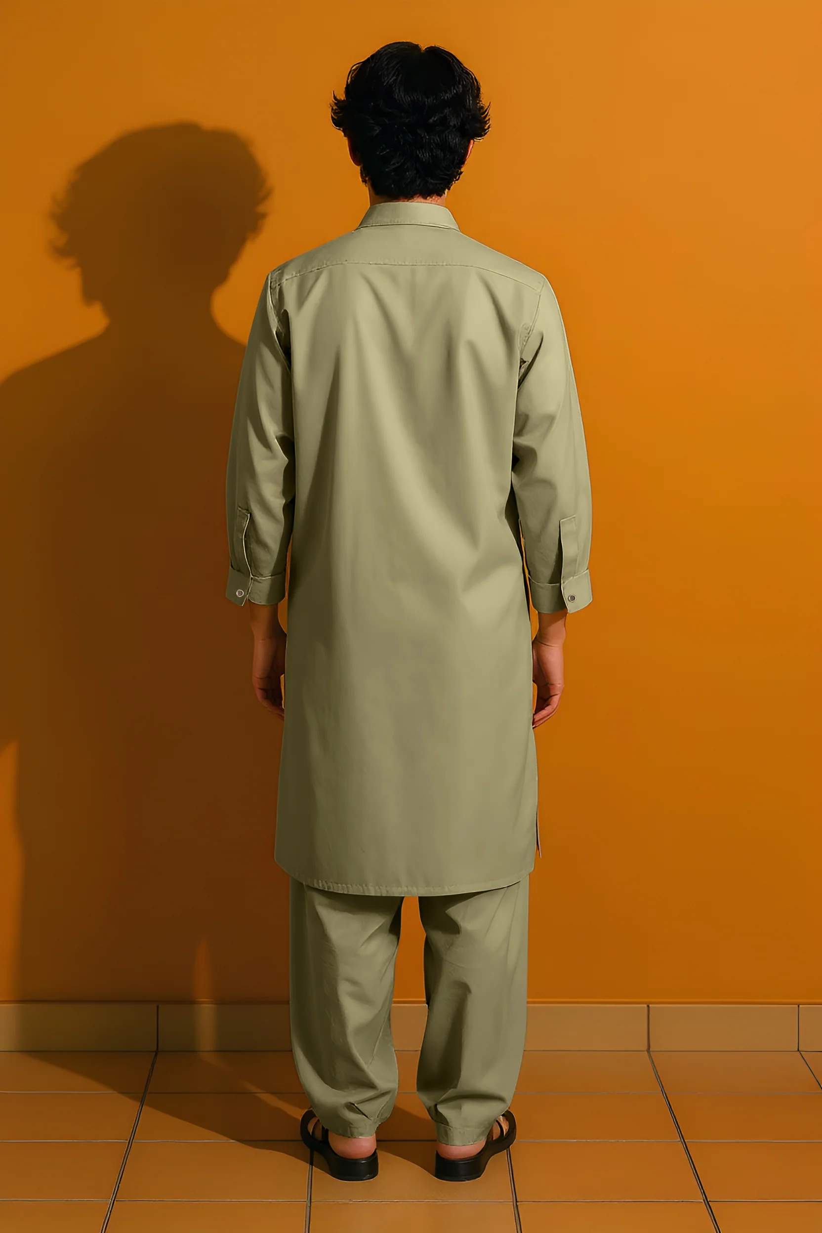 O-Green-Blended-Shalwar Suit - (M25SSE2061) - Image 2