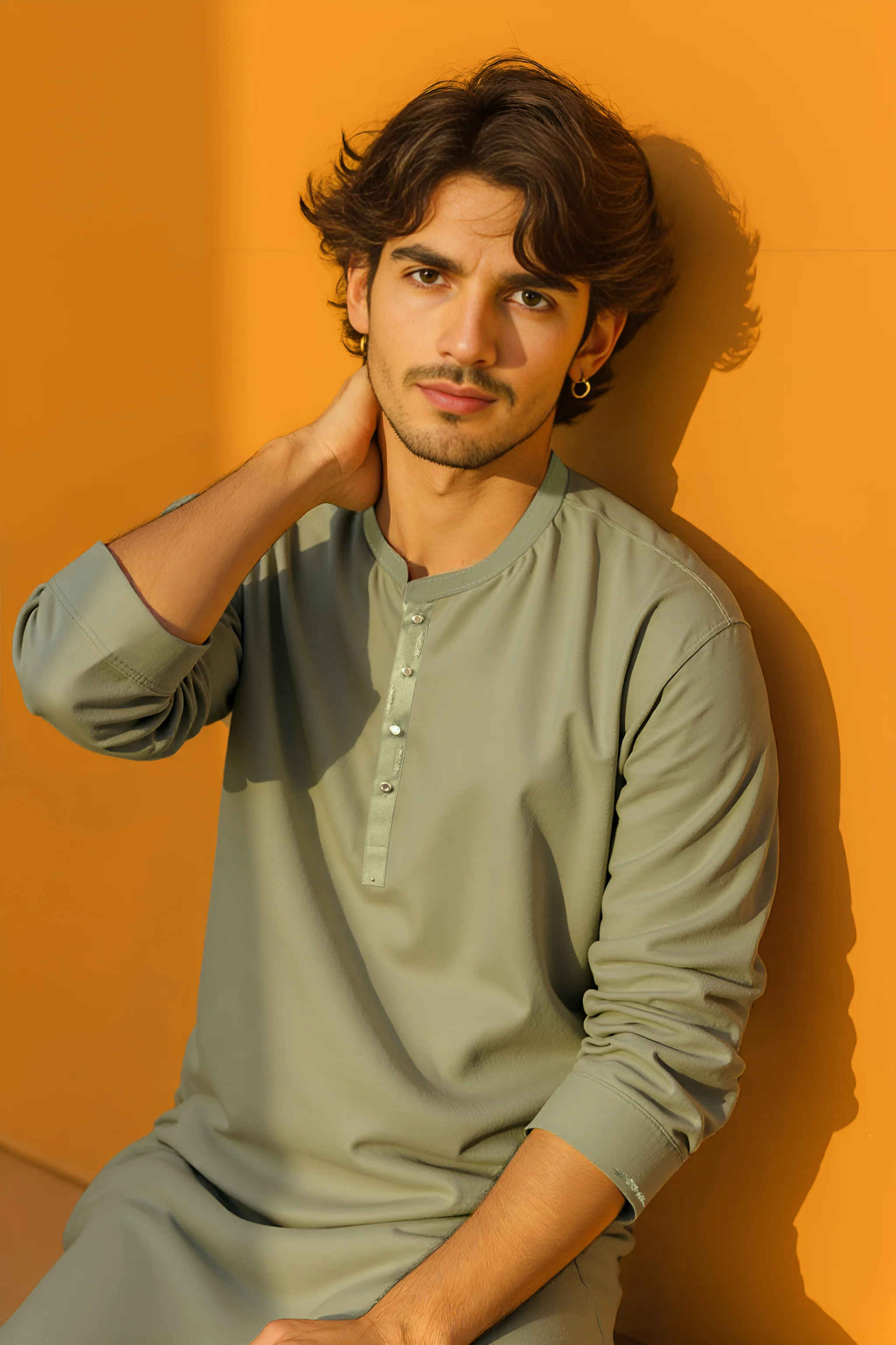 O-Green-Blended-Shalwar Suit - (M25SSE2061) - Image 4