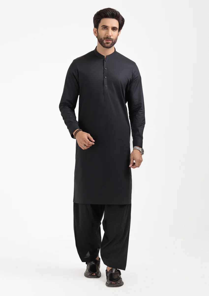 Black-Blended-Shalwar Suit - (M25SSE2094) - Image 3