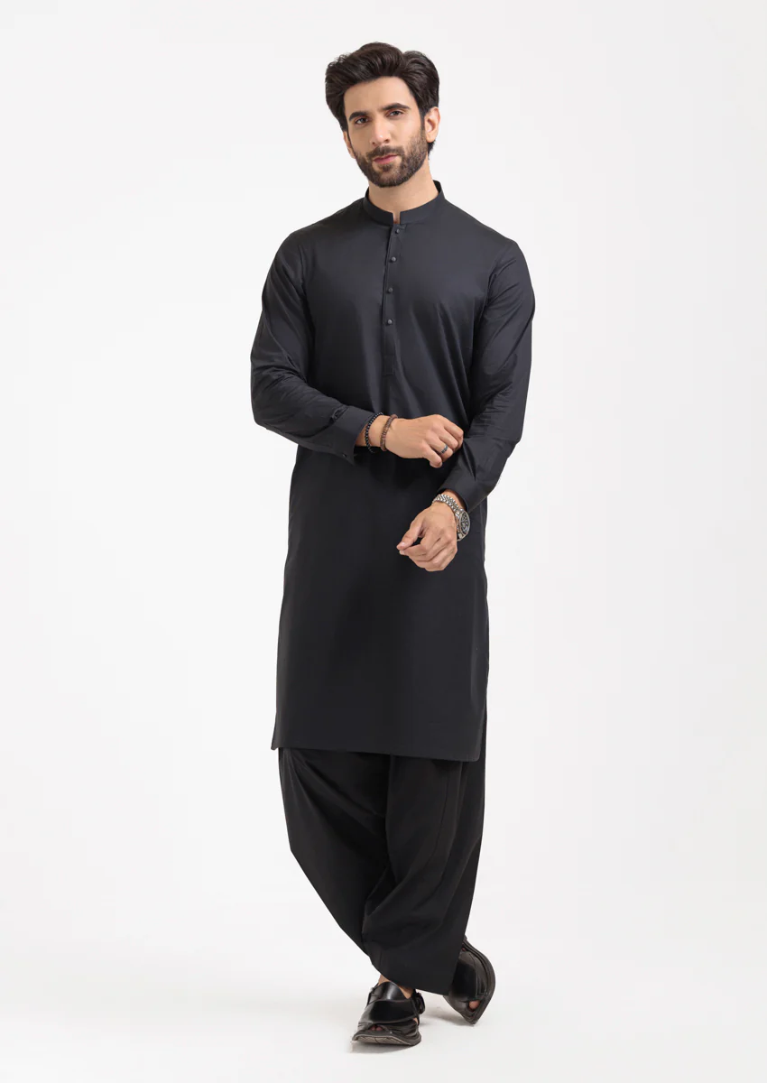 Black-Blended-Shalwar Suit - (M25SSE2094) - Image 4