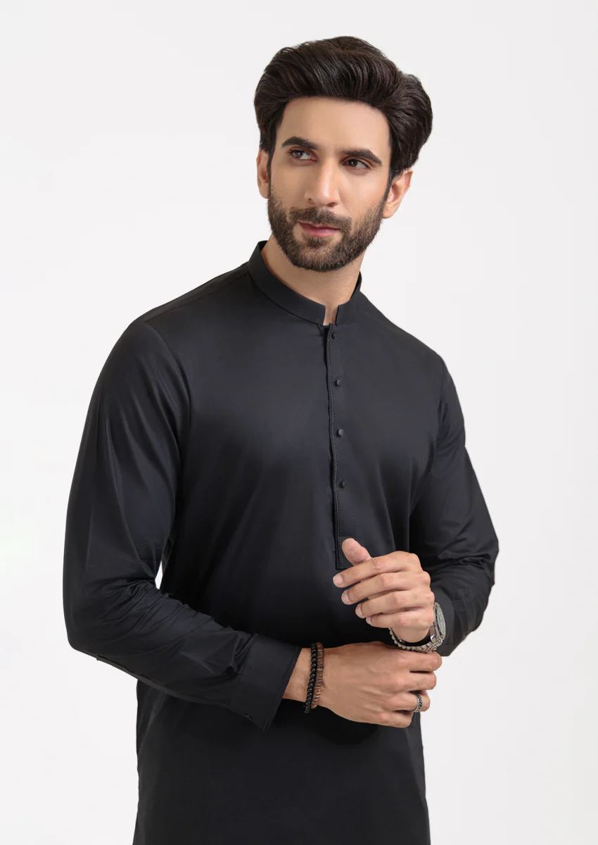 Black-Blended-Shalwar Suit - (M25SSE2094) - Image 7