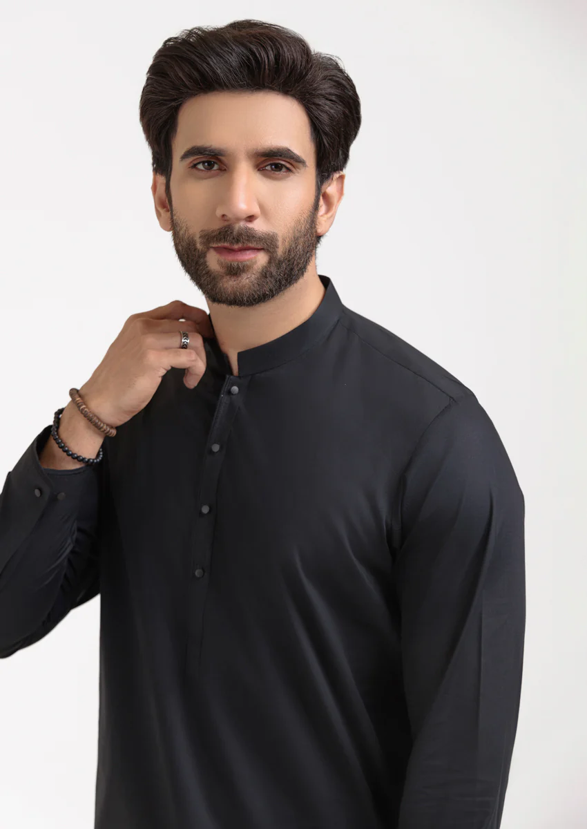 Black-Blended-Shalwar Suit - (M25SSE2094) - Image 8