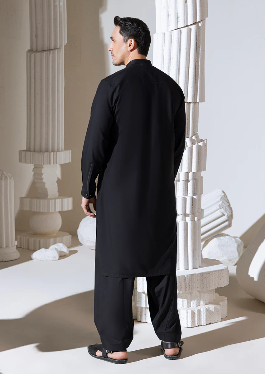 Black-Blended-Shalwar Suit - (M25SSS2001) - Image 2