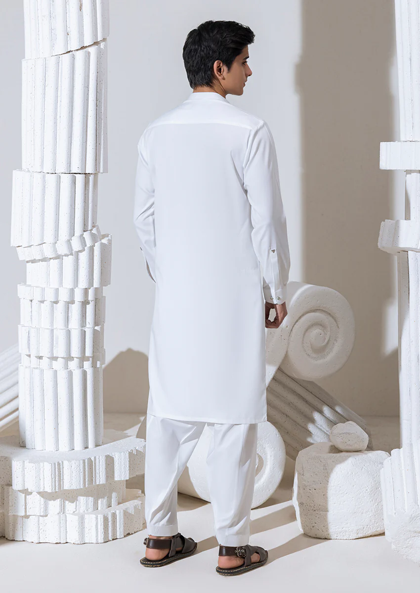 O-White-Blended-Shalwar Suit  - (M25SSS2002) - Image 2