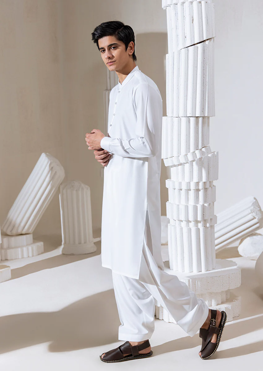 O-White-Blended-Shalwar Suit  - (M25SSS2002) - Image 4