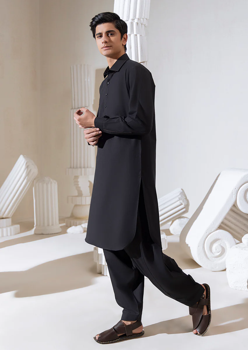 C-Black-Blended-Shalwar Suit  - (M25SSS2008) - Image 3