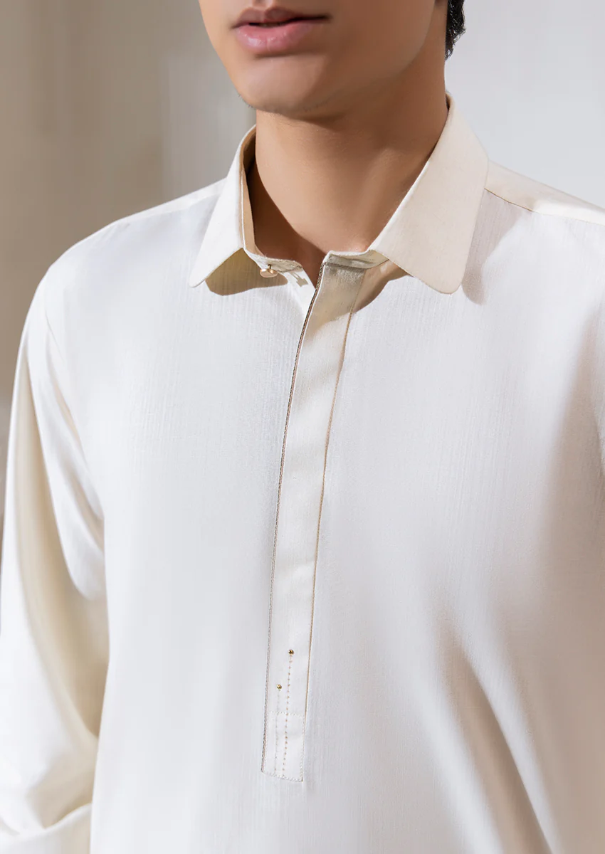 O-White-Blended-Shalwar Suit - (M25SSS2010) - Image 5