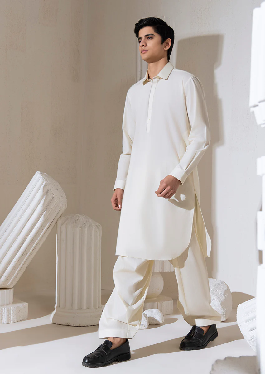 O-White-Blended-Shalwar Suit - (M25SSS2010) - Image 6