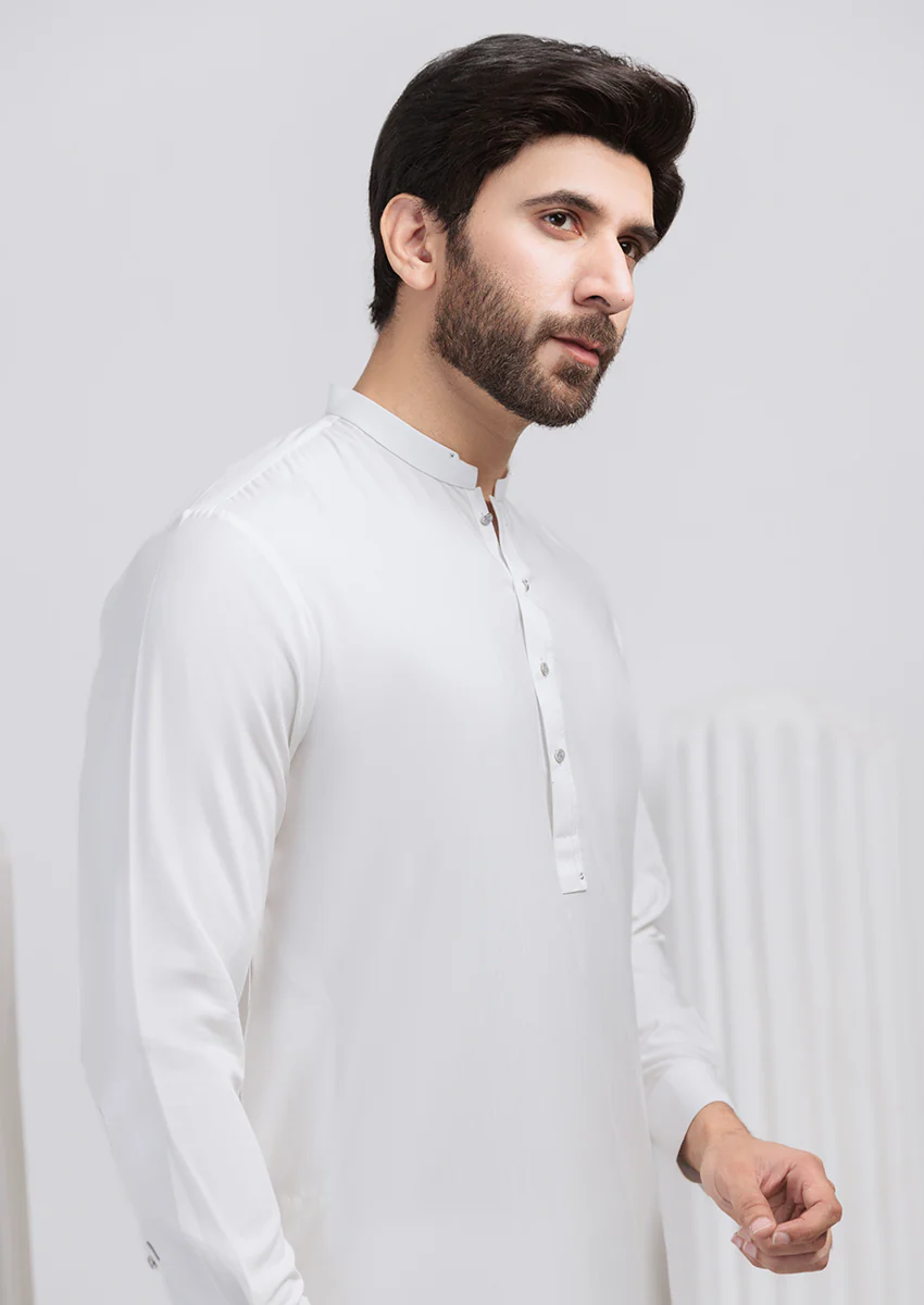 White-Blended-Shalwar Suit - (M25SSS2012) - Image 6