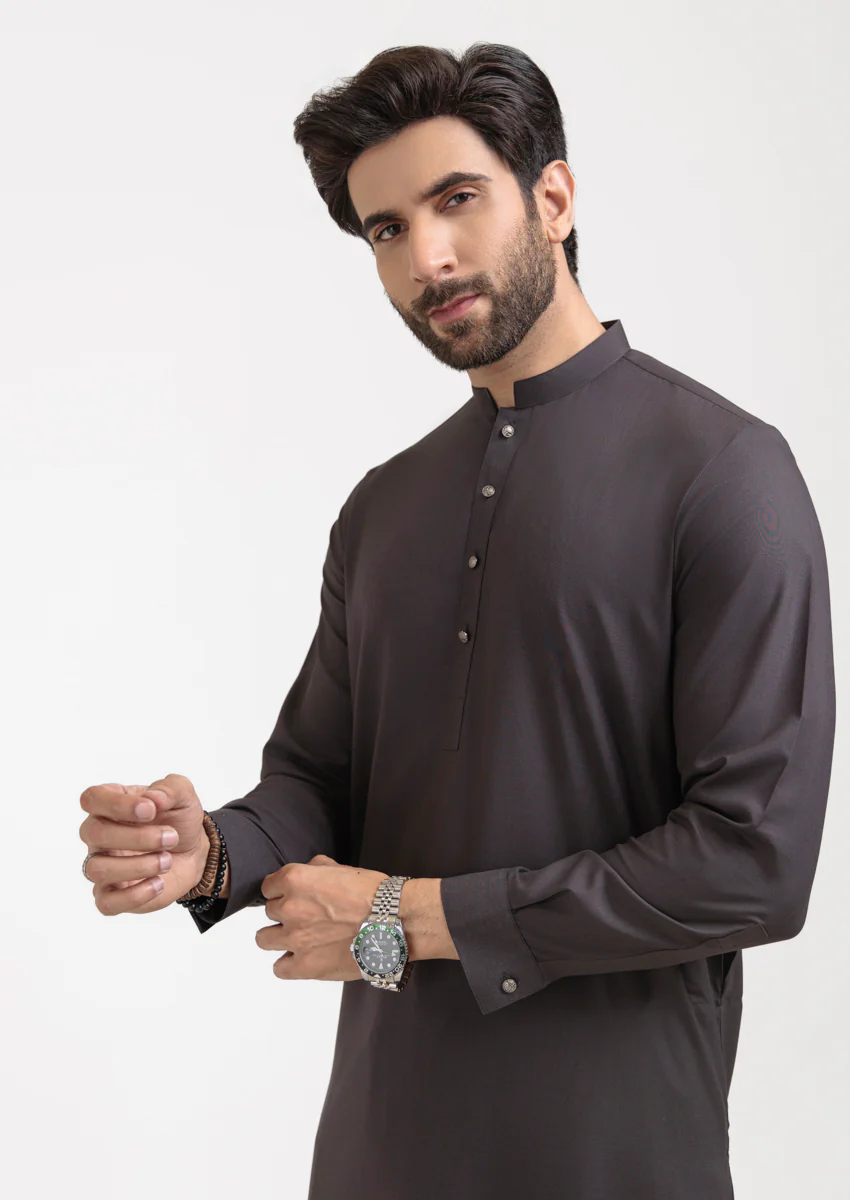 Charcoal-Blended-Kurta Shalwar - (M25SSS2014) - Image 4