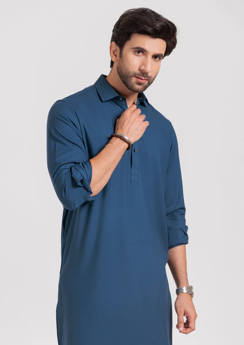 Teal-Blended-Shalwar Suit - (M25SSS2016) - Image 5