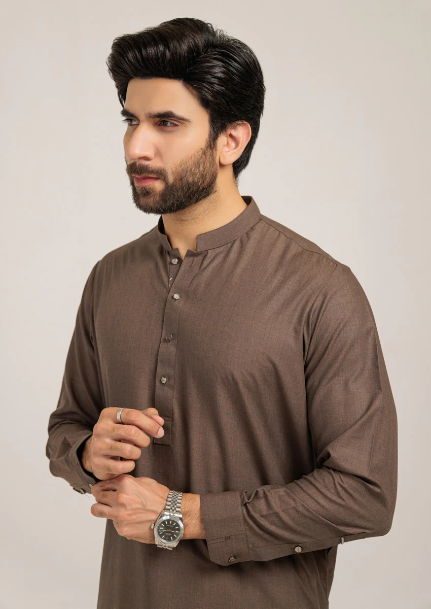 Brown-Blended-Shalwar Suit - (M25SSS2023) - Image 4