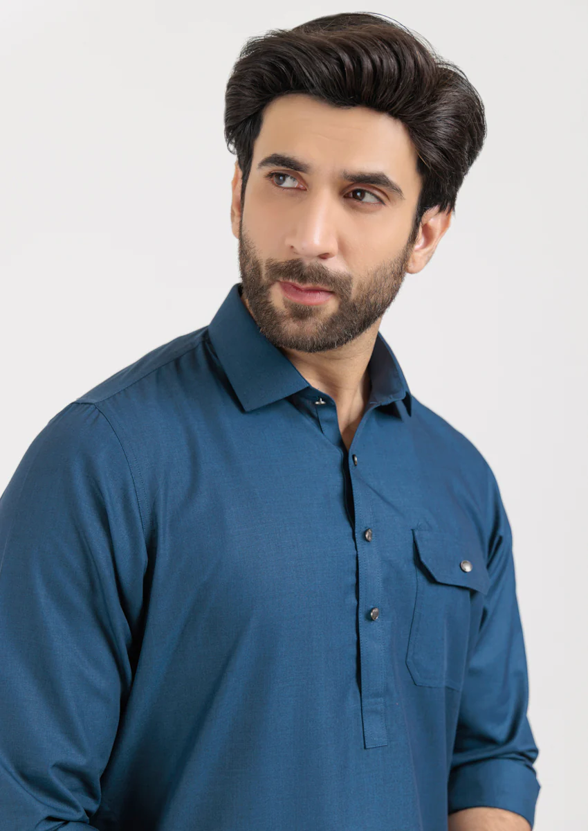 DNM-Blue-Blended-Shalwar Suit - (M25SSS2024) - Image 6