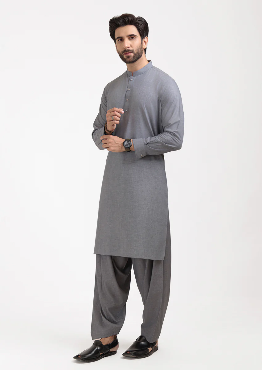 Grey-Blended-Shalwar Suit - (M25SSS2025) - Image 4