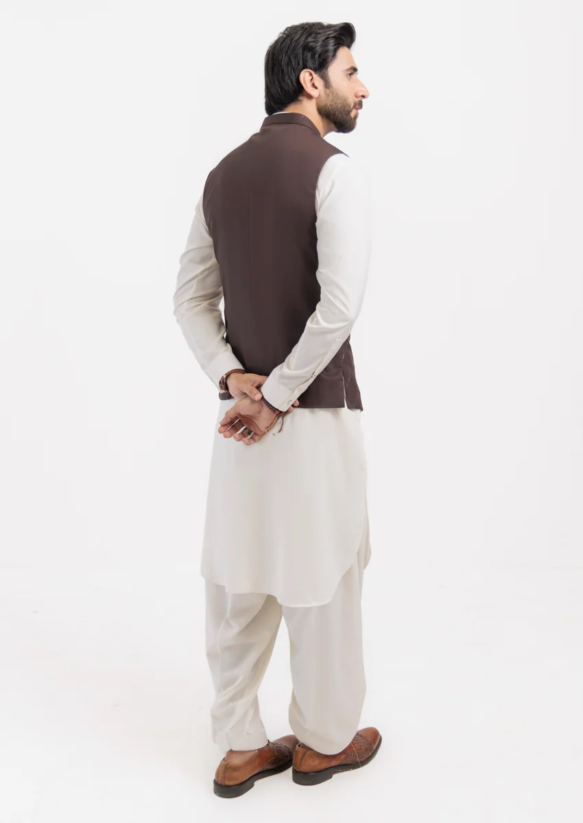 D-Brown-Blended-Waist Coat - (M25WCE1006) - Image 2