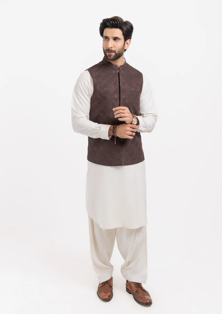 D-Brown-Blended-Waist Coat - (M25WCE1006) - Image 3