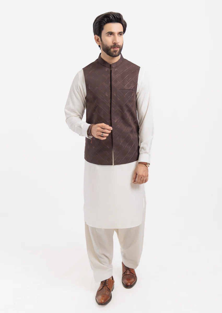 D-Brown-Blended-Waist Coat - (M25WCE1006) - Image 5