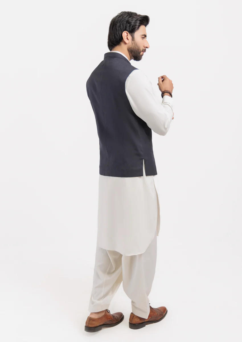 Charcoal-Blended-Waist Coat - (M25WCE1007) - Image 2