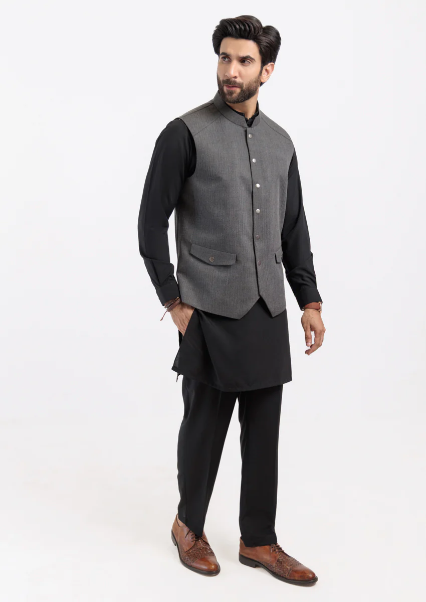Grey-Blended-Waist Coat - (M25WCS1001) - Image 5