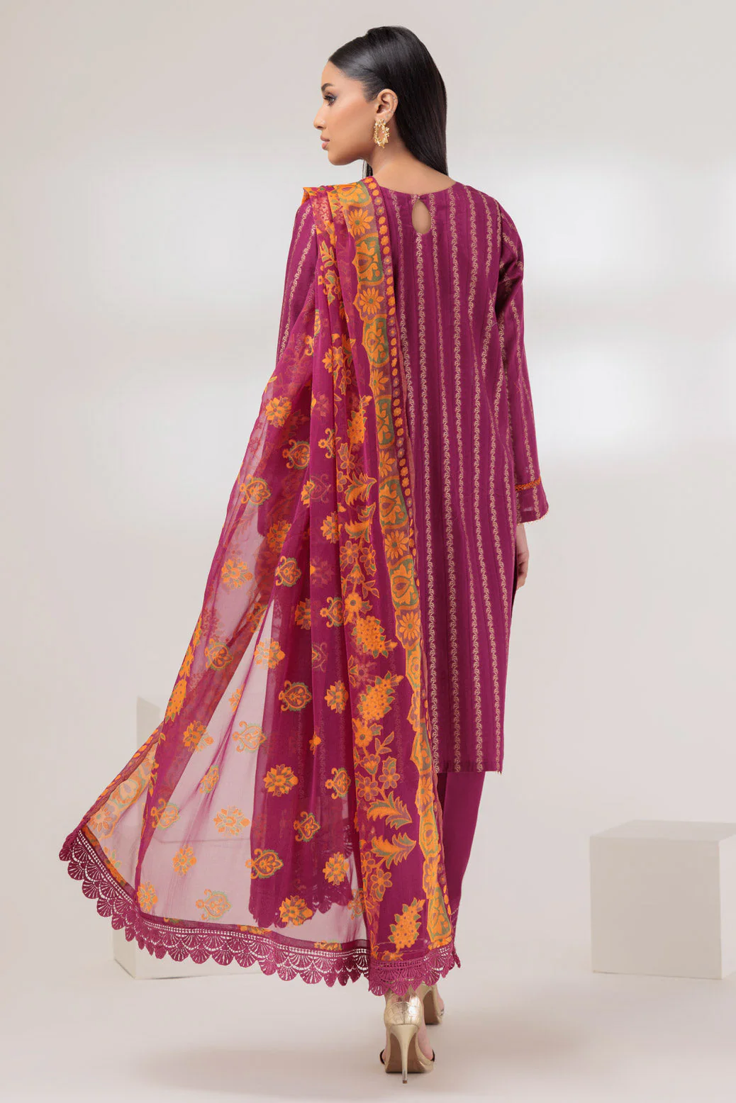 MAGENTA-JACQUARD-3 PIECE (BSHS233P10) - Image 2
