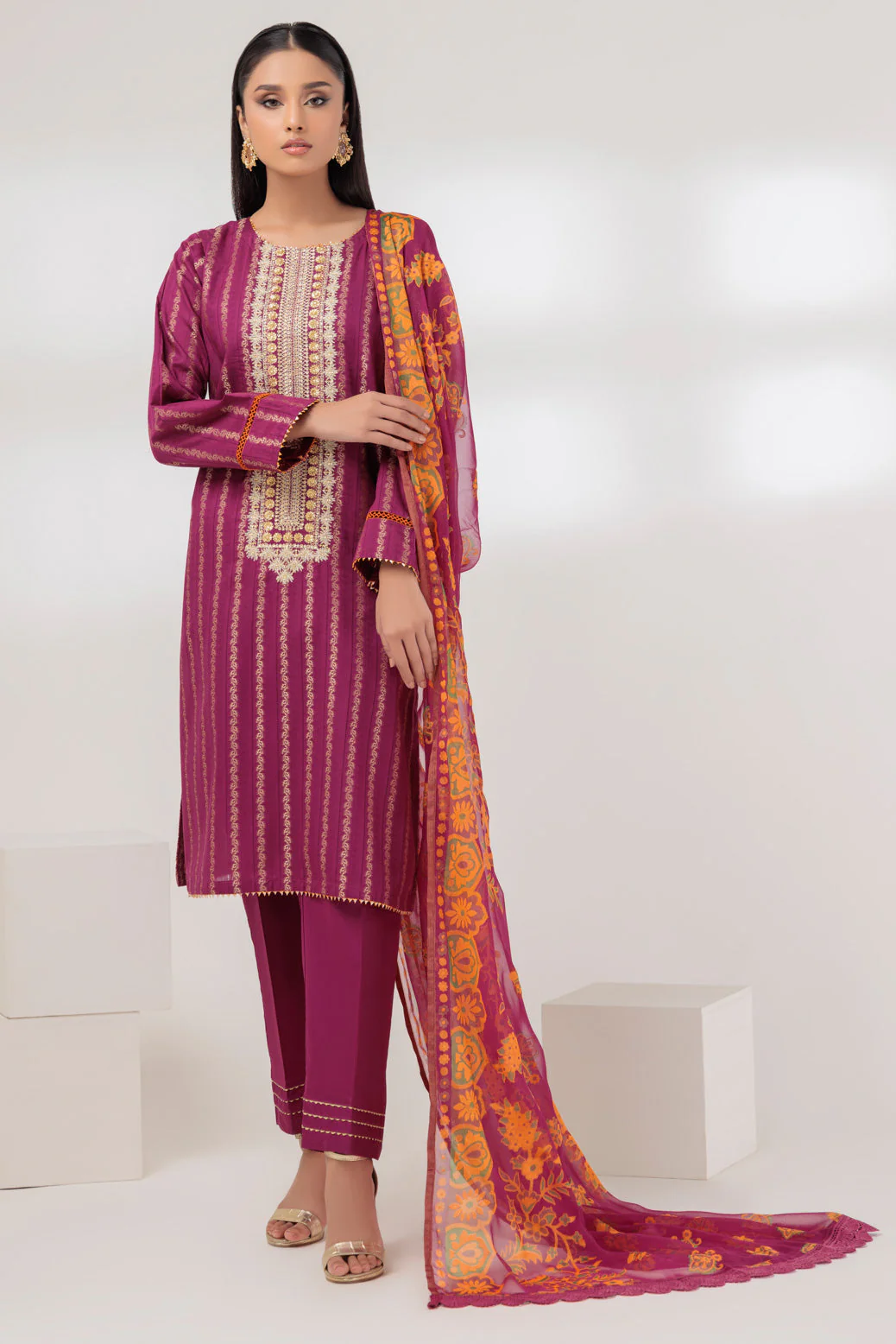 MAGENTA-JACQUARD-3 PIECE (BSHS233P10) - Image 4