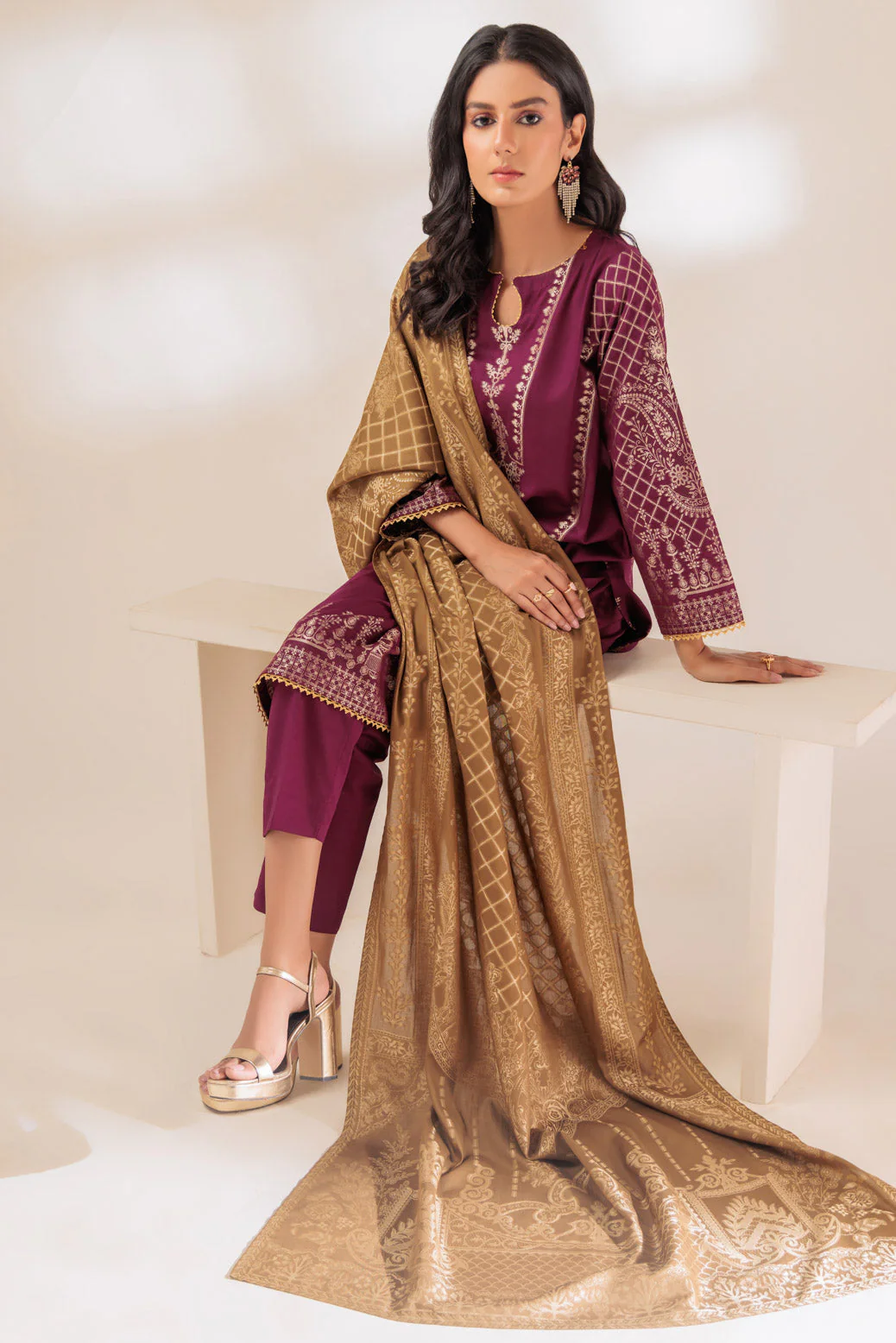 MAGENTA-JACQUARD-3 PIECE (PWJ5233P05) - Image 3
