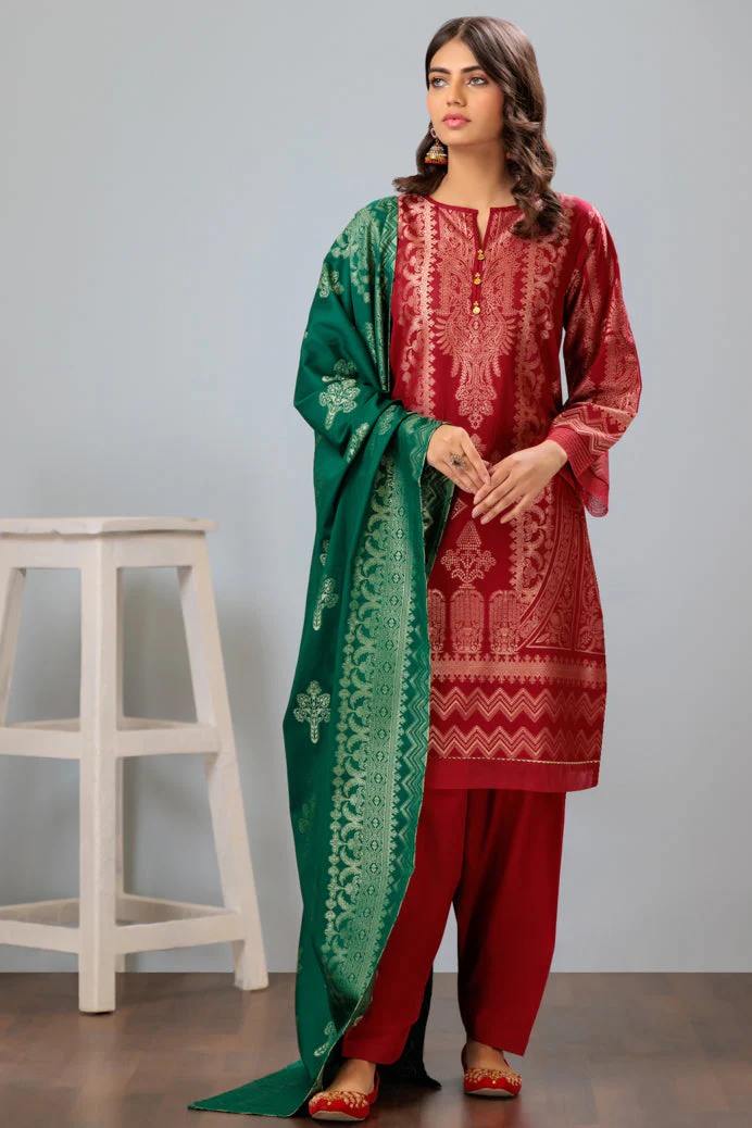 MAR00N-JACQUARD-3 PIECE (JHS233P03) - Image 3