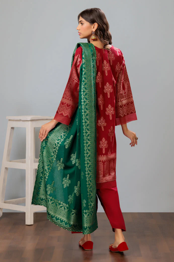 MAR00N-JACQUARD-3 PIECE (JHS233P03) - Image 5