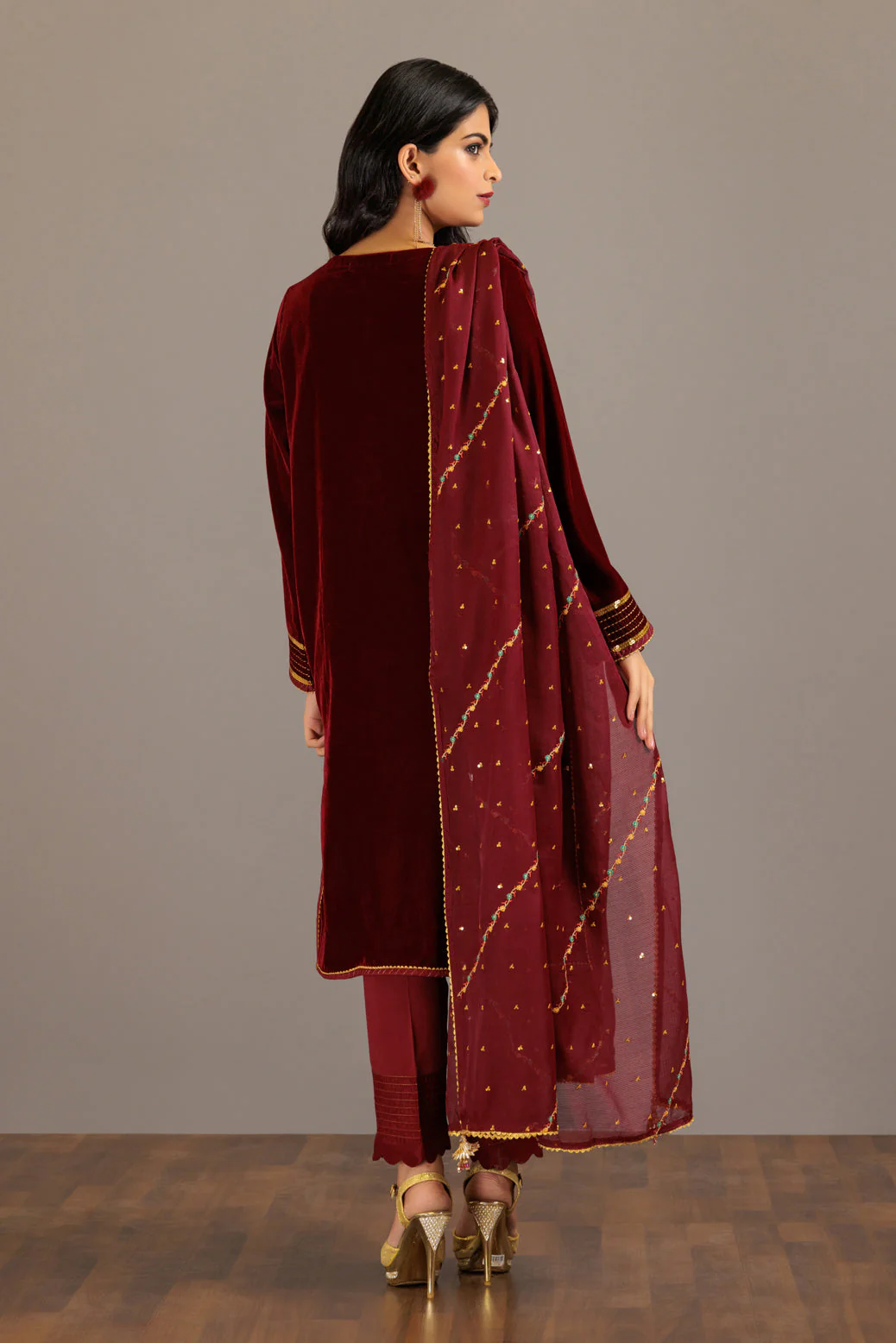 MAR00N-VELVET-3 PIECE (WSS223P122) - Image 5