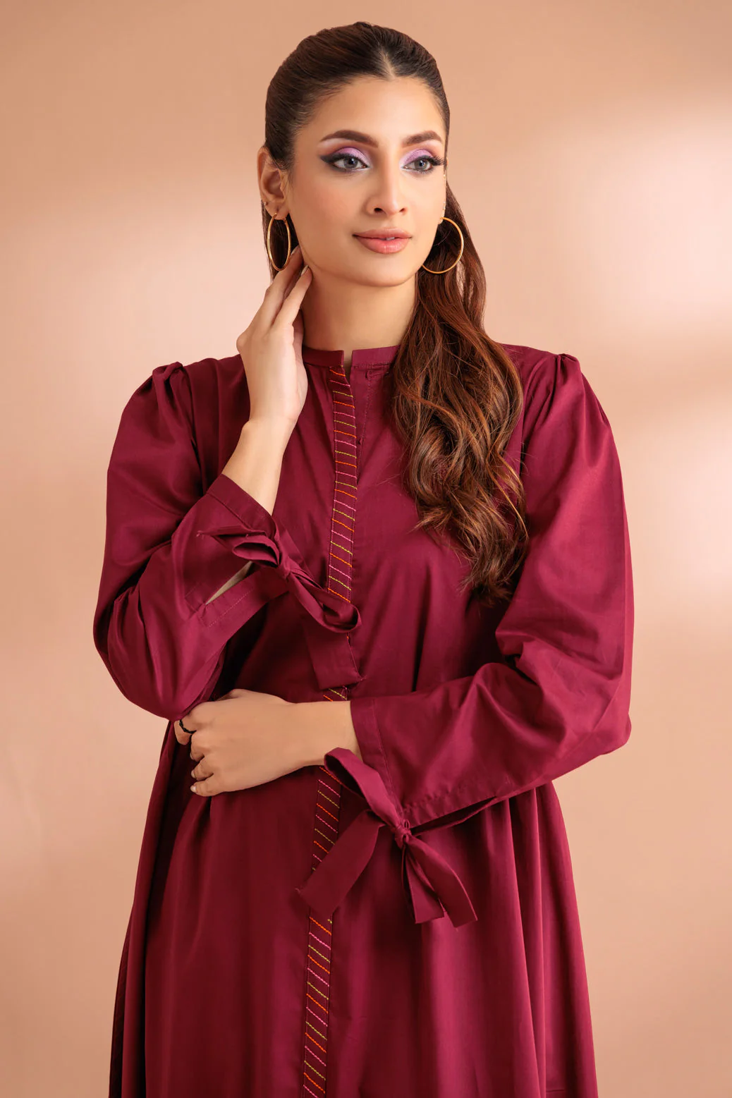 MAROON-CAMBRIC-1 PIECE (BSAK231P02) - Image 2