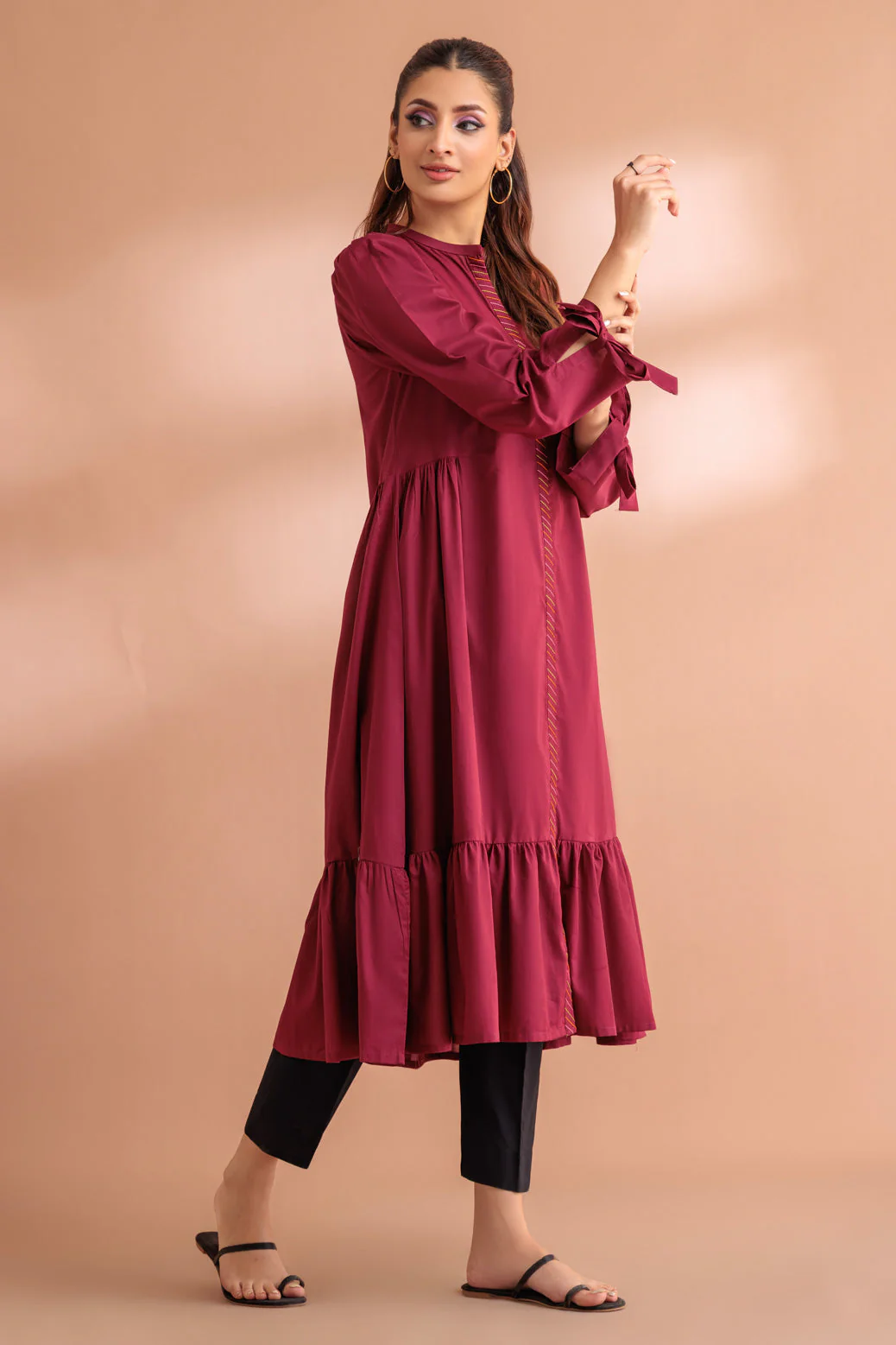 MAROON-CAMBRIC-1 PIECE (BSAK231P02) - Image 3