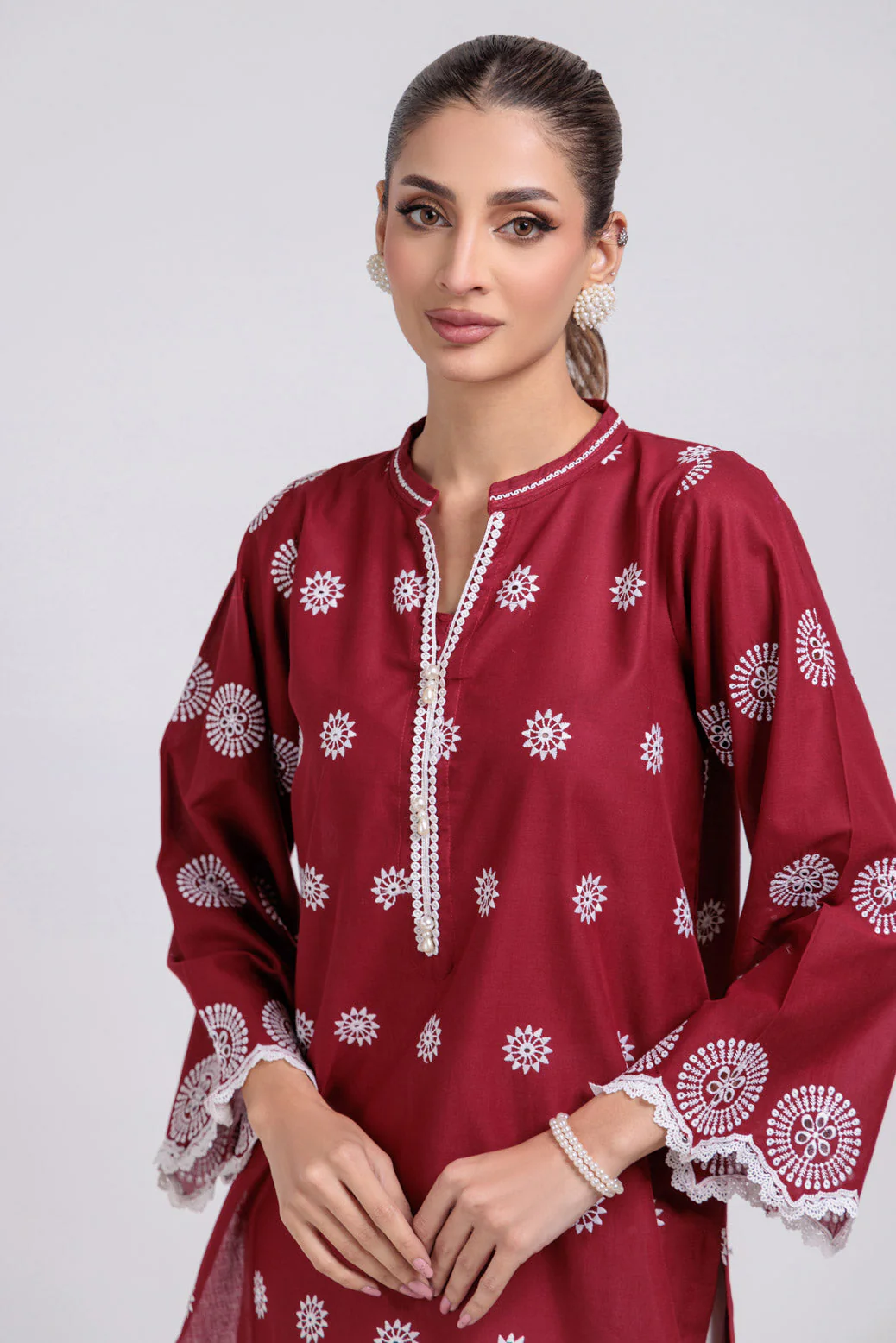 MAROON-CAMBRIC-1 PIECE (PWS6241P03) - Image 2