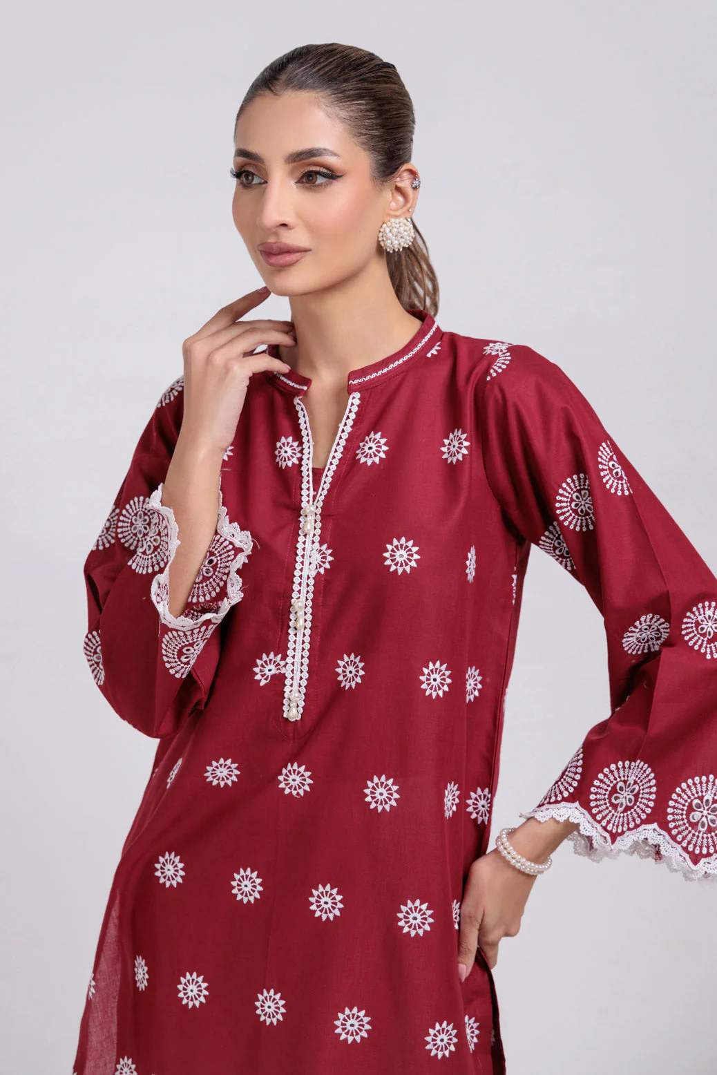 MAROON-CAMBRIC-1 PIECE (PWS6241P03) - Image 4
